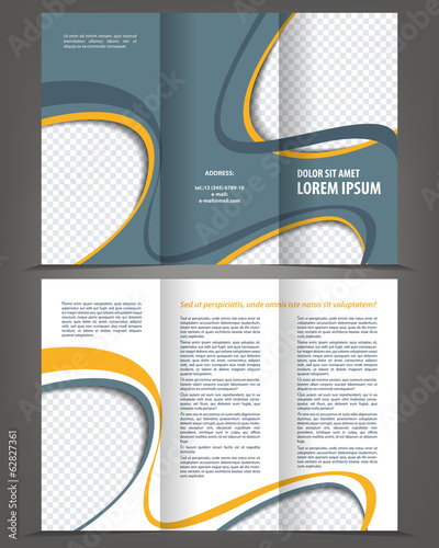 Vector empty trifold brochure print template design