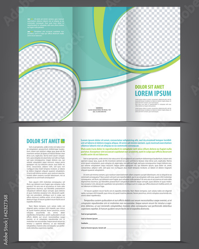 Vector empty trifold brochure print template design