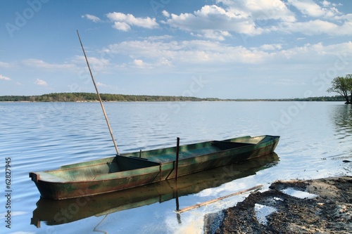 Fishing Boat on the Pond Rozmberk photo