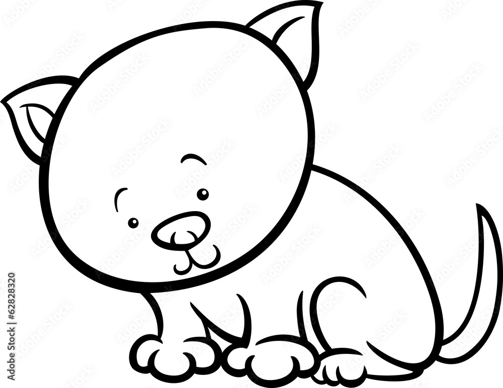 cute kitten cartoon coloring page cute kitten cartoon coloring page