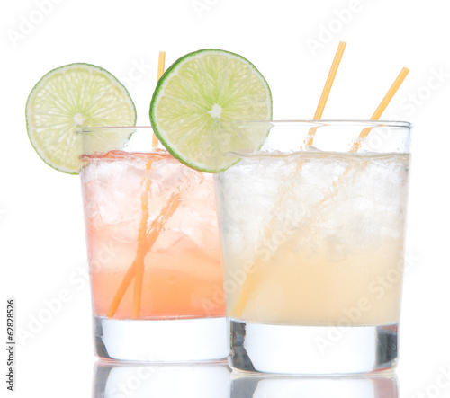 Summer beach margarita cocktails drink in spirit glasses