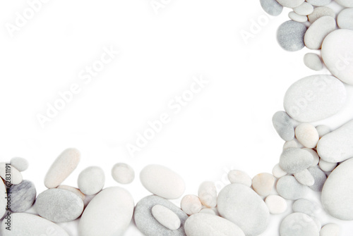 white pebble stone frame border background