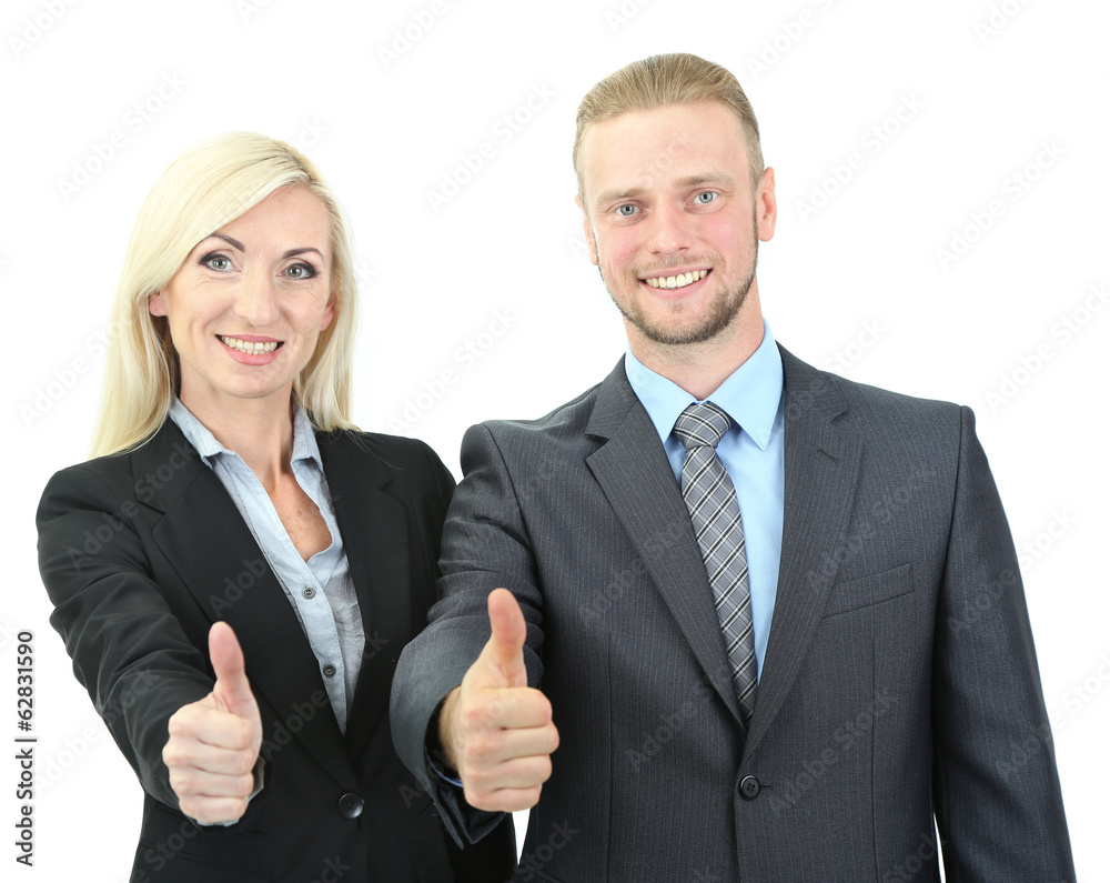 Business woman and man isolated on white Business woman and man isolated on white