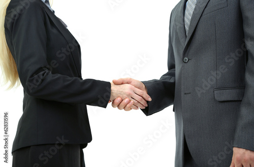 Shaking hands isolated on white