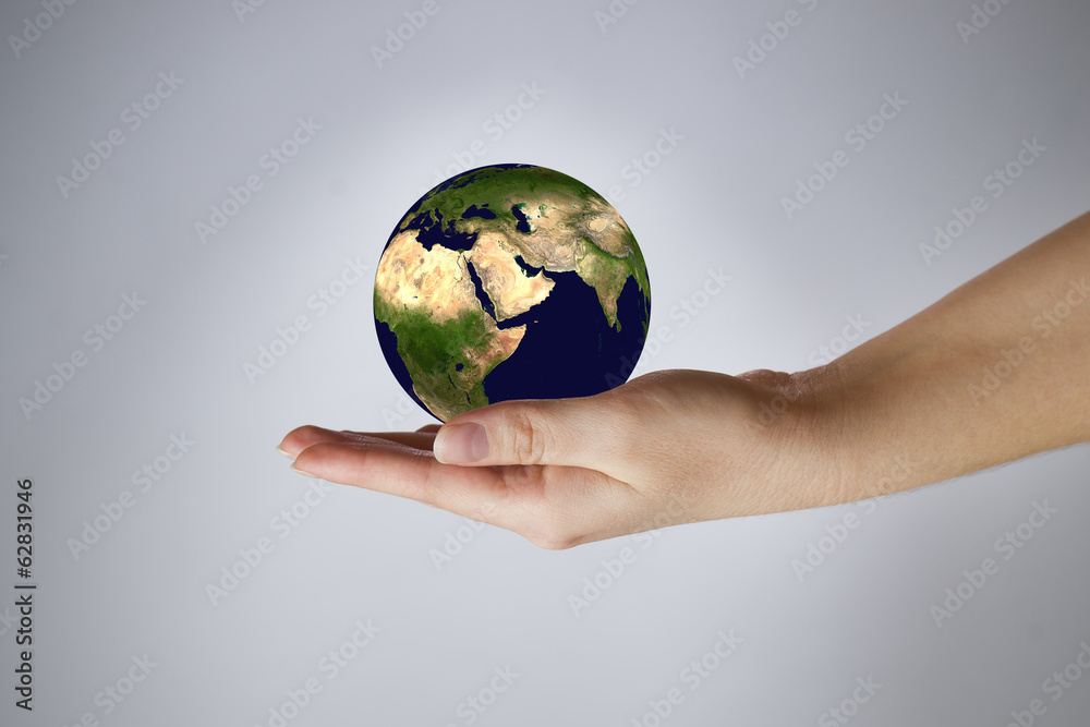 The Earth in a female hand The Earth in a female hand