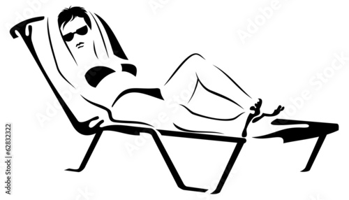 Girl on the sunbed