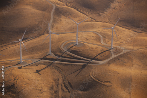 Wind generators across the landscape at Altamira Pass, California