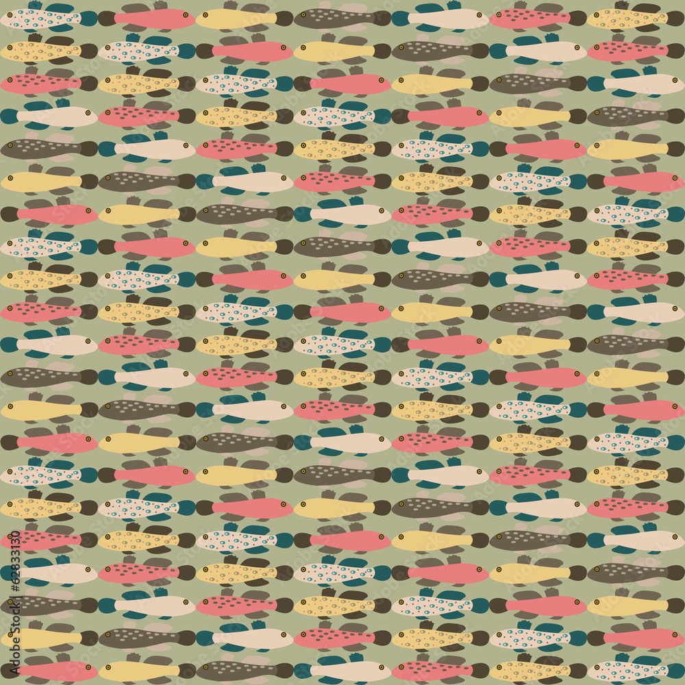 marine fish in retro style marine fish in retro style
