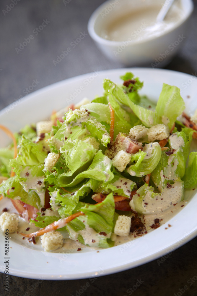 white cream salad in natural light