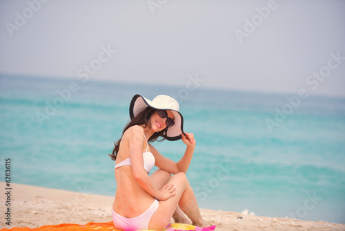 happy woman enjoy summer vacation