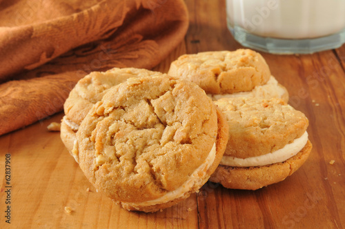 Peanut butter cream sandwich cookies photo