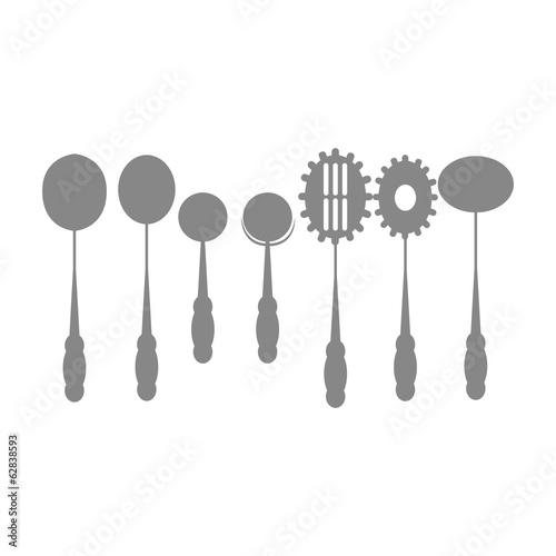 Icons Of Silhouettes Of Kitchen Elements Isolated