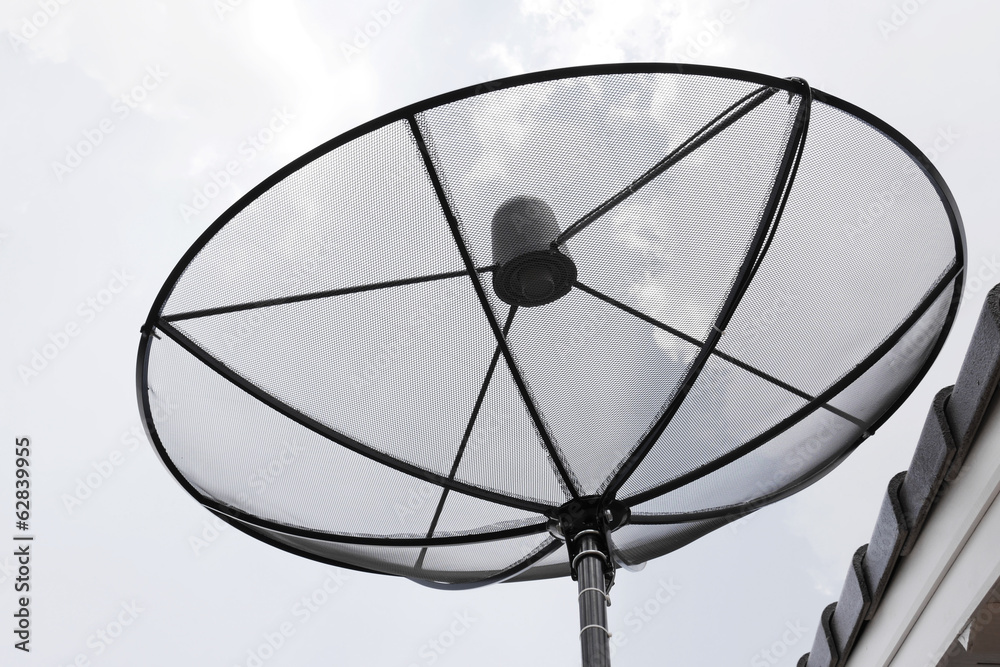 satellite dish on house roof