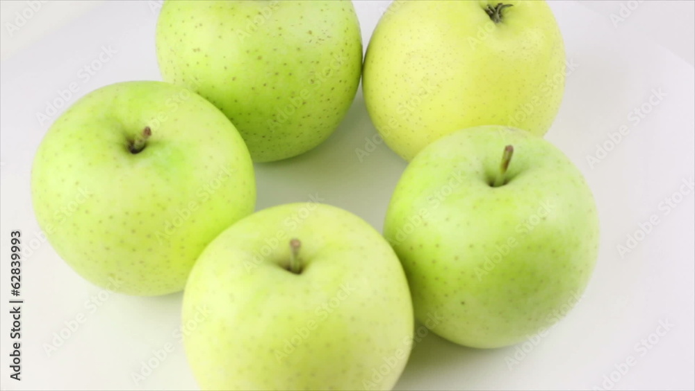 上から見た青リンゴ回転