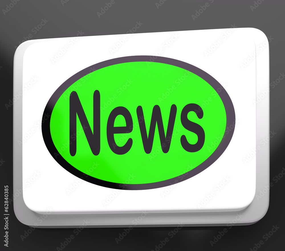 News Button Shows Newsletter Broadcast Online News Button Shows Newsletter Broadcast Online