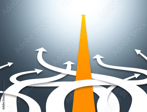 Concept of confused business with different directions