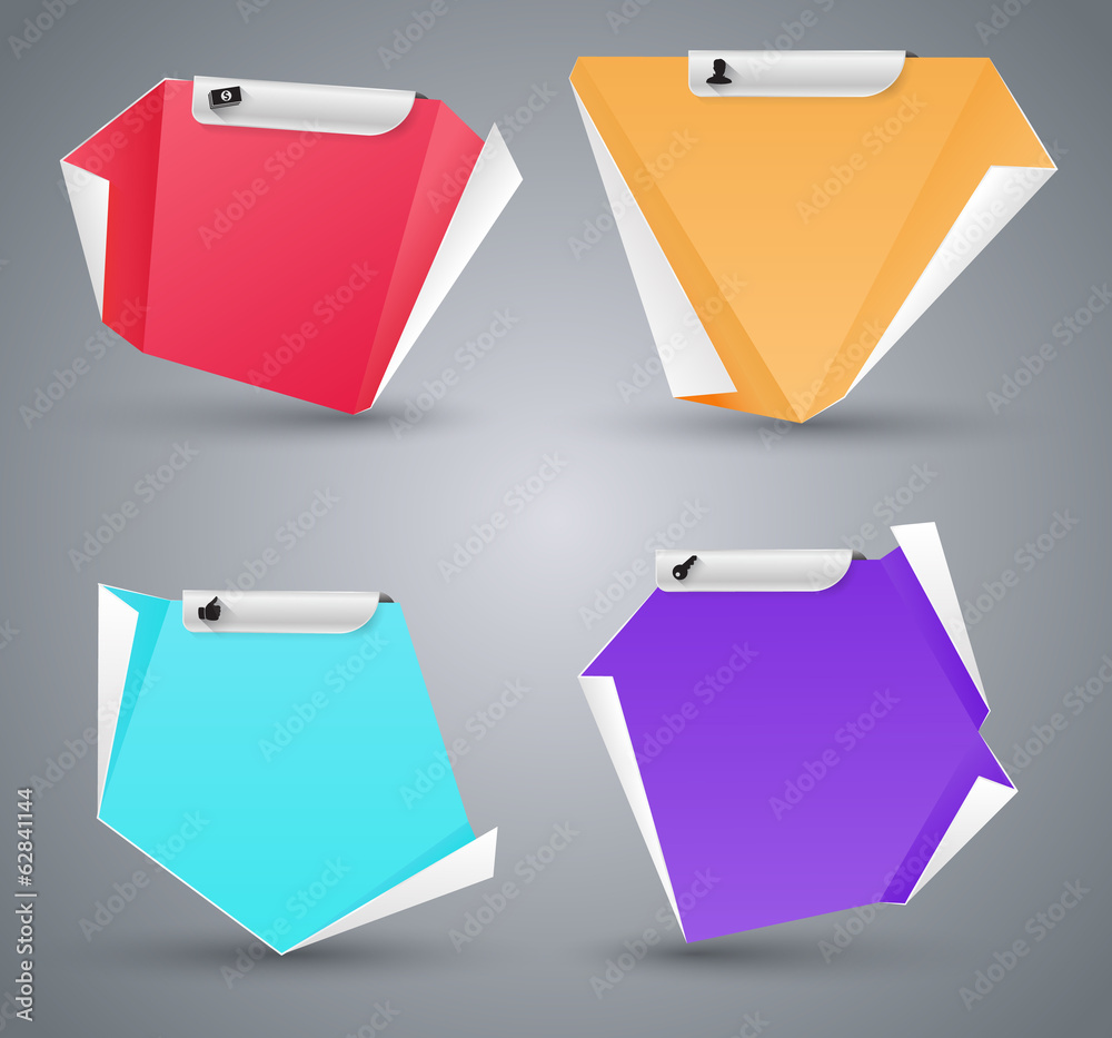 Paper banner origami modern