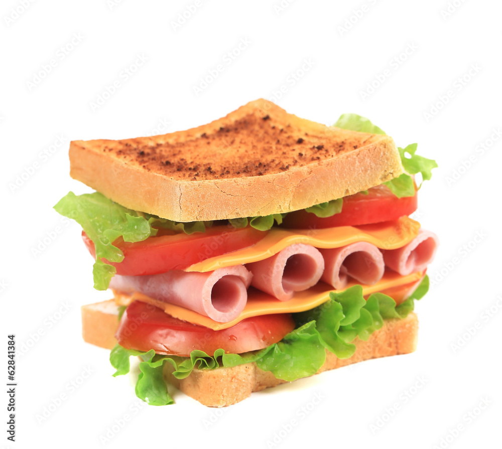Sandwich with bacon and vegetables. Sandwich with bacon and vegetables.