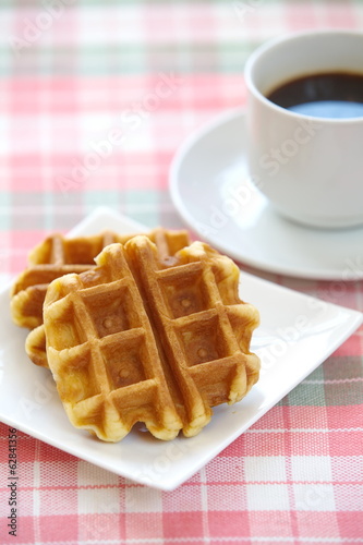 tasty fresh and unhealthy belgian sugar waffles