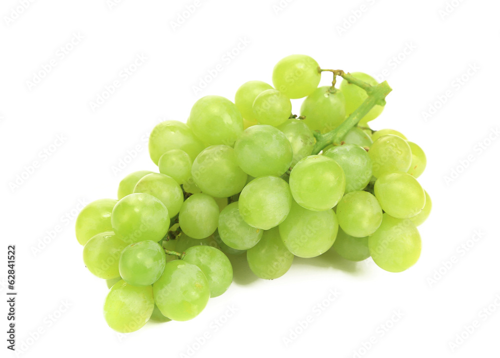 Bunch of ripe and juicy green grapes.