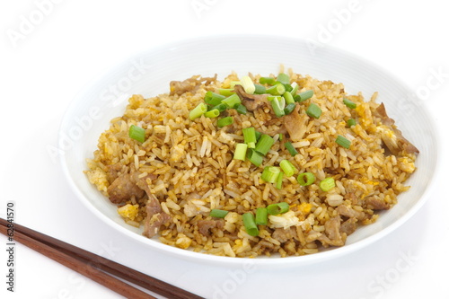 asian food fried rice with pork and egg
