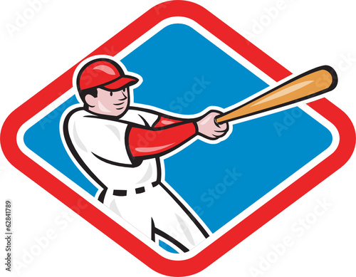 Baseball Player Batting Cartoon