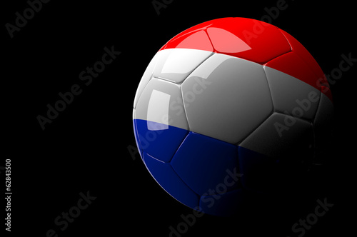 Netherlands soccer ball on dark background