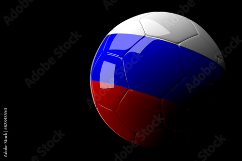 Russia soccer ball on dark background