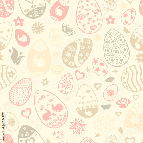 Seamless pattern of Easter eggs