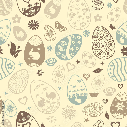 Seamless pattern of Easter eggs