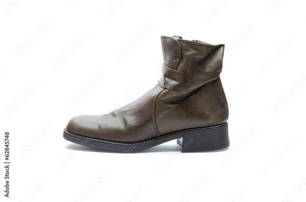 Leather boot on white background Leather boot on white background