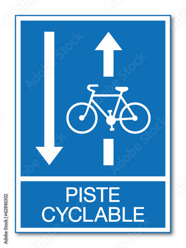Panneau piste cyclable.