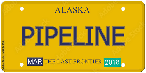 Pipeline Alaska License Plate