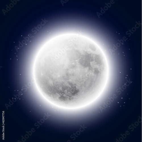 Full moon in the night sky