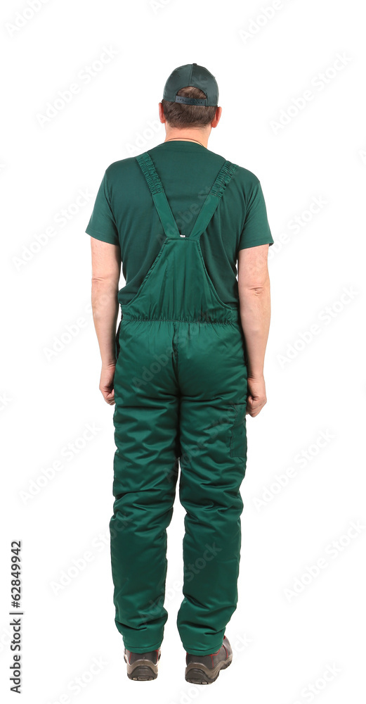 Man in green overalls Man in green overalls