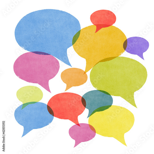 Gossip Concept - Abstract Watercolor Painted Speech Bubbles