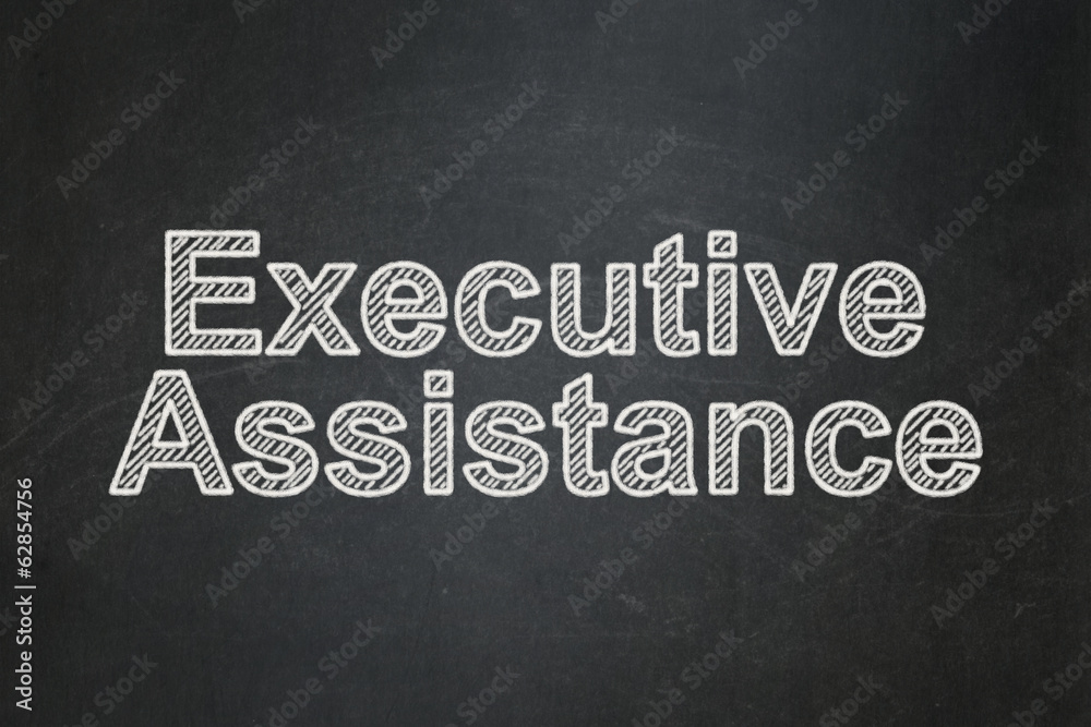 Obraz premium Finance concept: Executive Assistance on chalkboard background
