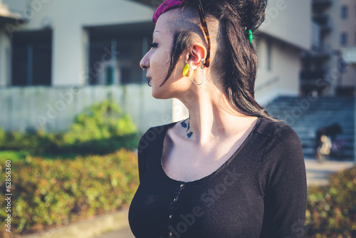 young beautiful punk dark girl photo