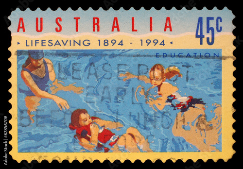 Stamp printed in AUSTRALIA shows the People in Water