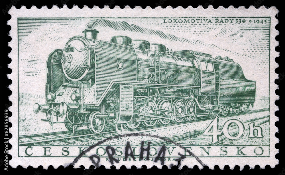 Czechoslovakia stamp show Rady 534 Locomotive of 1945