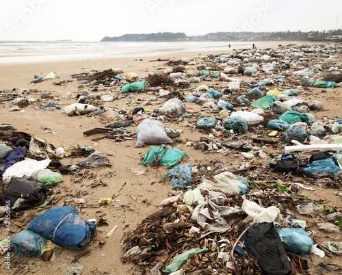 Trashed beach