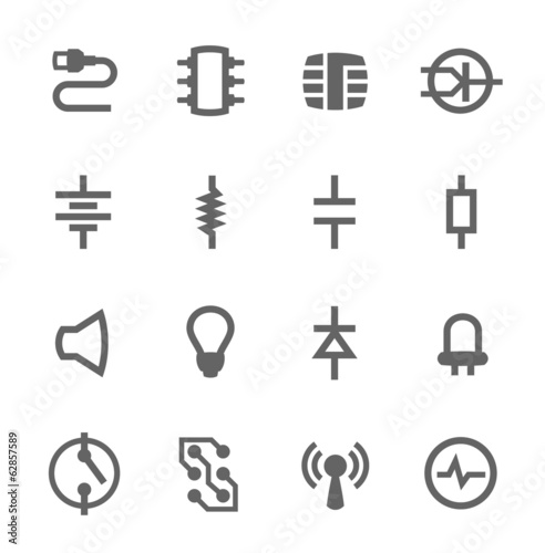 Electronic components icons
