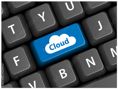 CLOUD KEY ON VECTOR KEYBOARD 