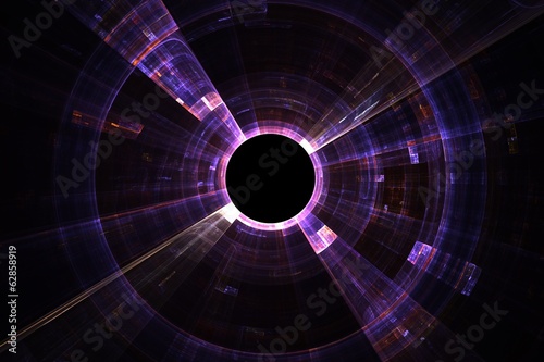 Abstract fractal background with empty black circle