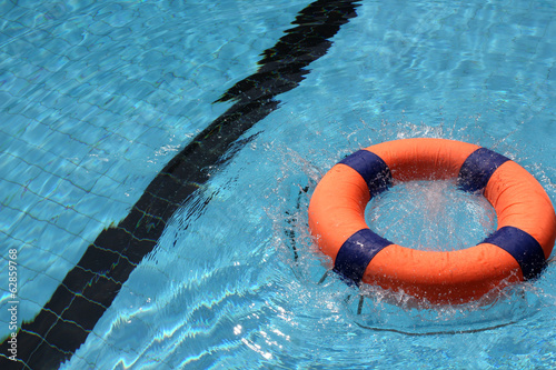 Lifebuoy in pool