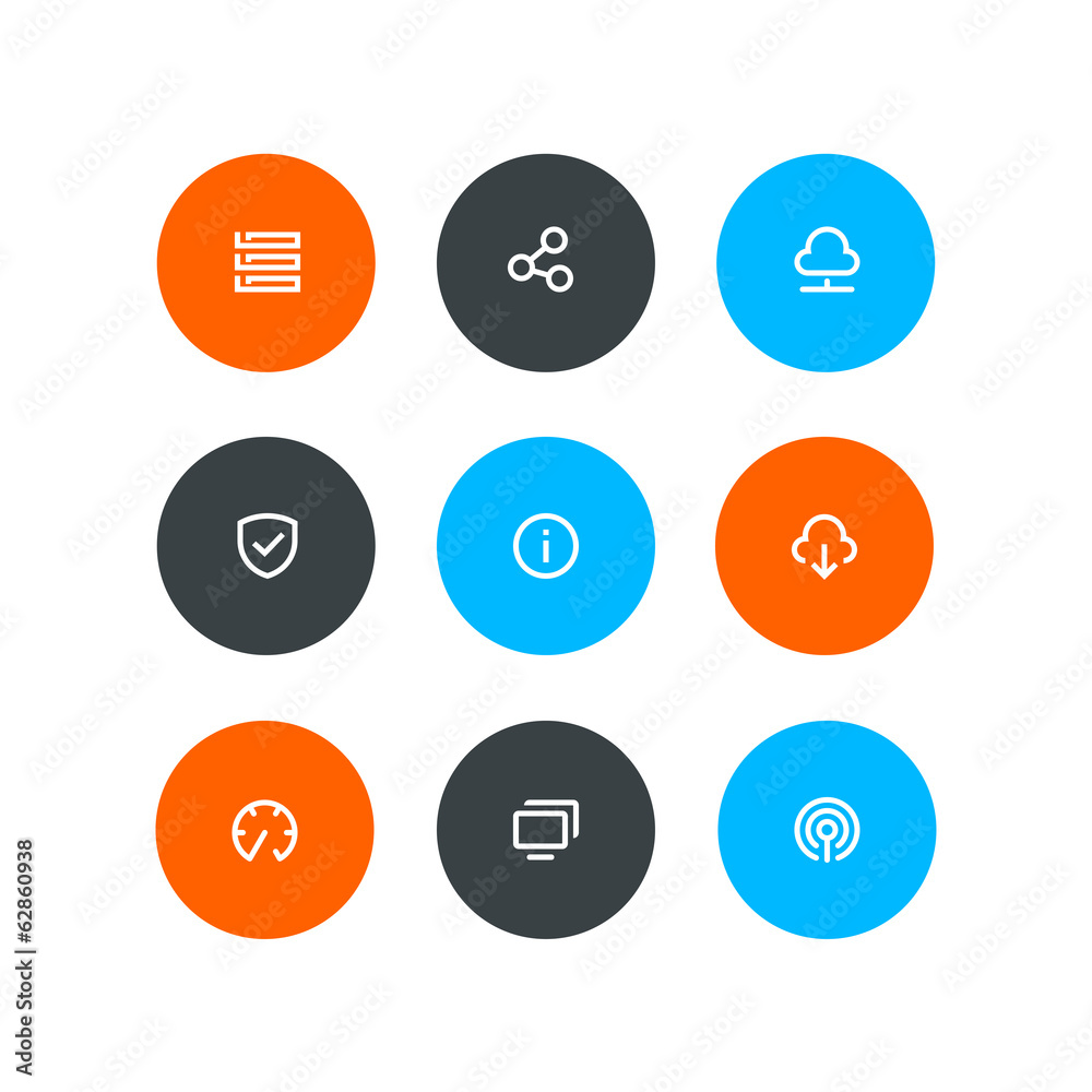 Wireless and hosting icons. Flat style Wireless and hosting icons. Flat style
