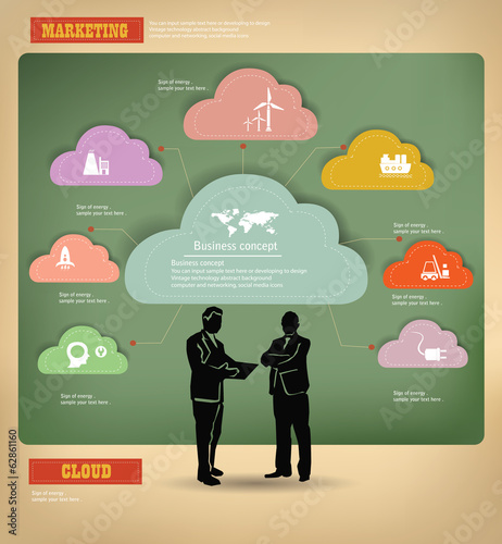 Clouds,Management,business concept,vintage