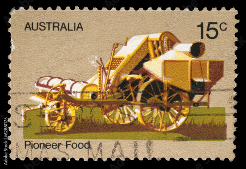 Stamp printed Australia shows Horse thresher