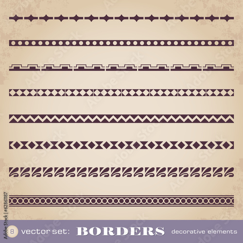 Borders decorative elements set 8