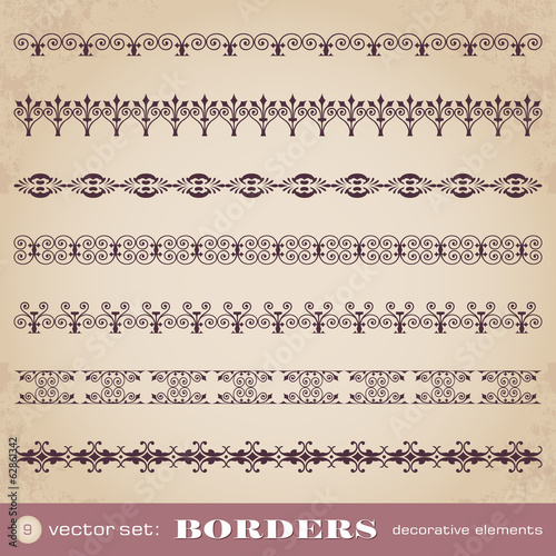 Borders decorative elements set 9